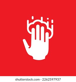 Four finger click gesture icon, common graphic resources, vector illustration.