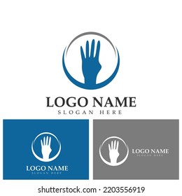 four finger hand gesture logo vector icon