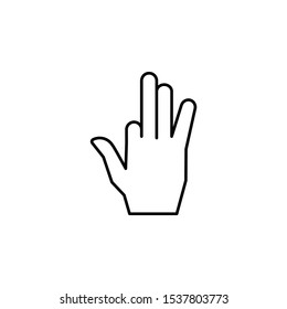 Four finger hand icon. Simple line, outline vector of hand icons for ui and ux, website or mobile application