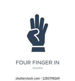 four finger in hand icon vector on white background, four finger in hand trendy filled icons from Shapes collection, four finger in hand vector illustration