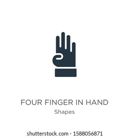 Four finger in hand icon vector. Trendy flat four finger in hand icon from shapes collection isolated on white background. Vector illustration can be used for web and mobile graphic design, logo, 