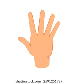 Four finger up or number count concept design vector illustration, Hand back view