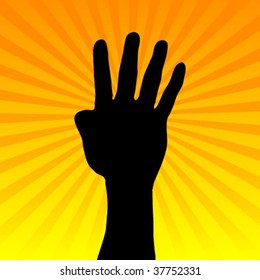 four finger vector illustration