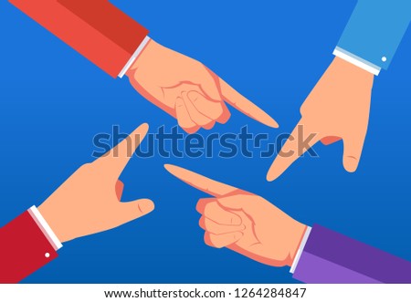 Four fingers blaming each other