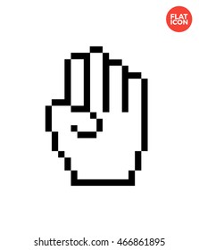 Four fingers of hand Icon Flat Style Isolated Vector Illustration