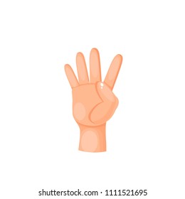 four fingers, hand, vector