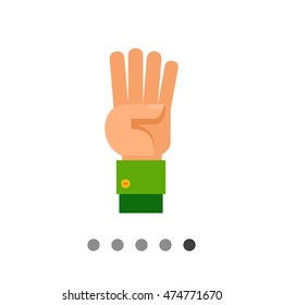 Four Fingers Up Icon