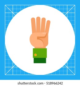Four Fingers Up Icon