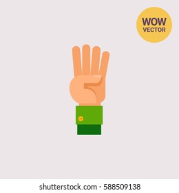 Four Fingers Up Icon