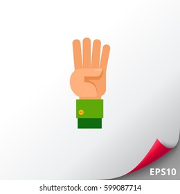Four Fingers Up Icon