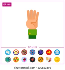 Four Fingers Up Icon