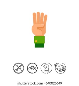 Four Fingers Up Icon