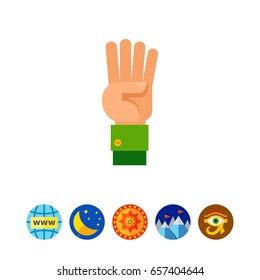 Four Fingers Up Icon