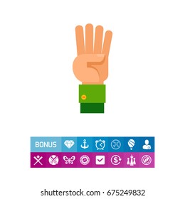 Four Fingers Up Icon
