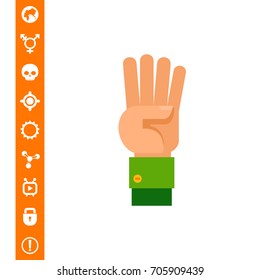 Four Fingers Up Icon