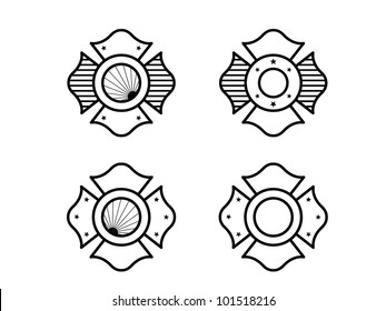 Four Fire Fighter Maltese Cross.