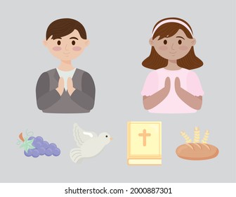 four first communion set icons