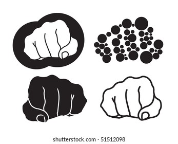 Four fist illustration on white background