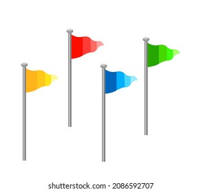 Four flag color set vector illustration