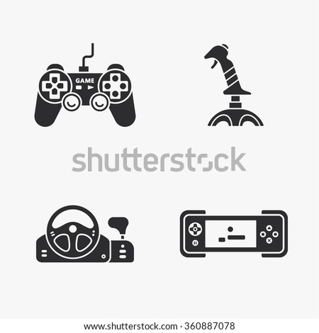 four flat game icons