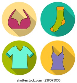 Four flat wear icons. 
