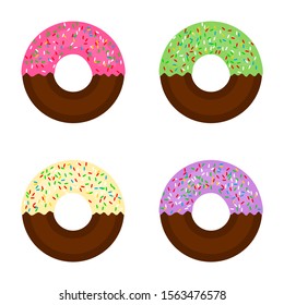 four flavor chocolate donut vector