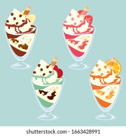 Four Flavor Ice Cream Sundae