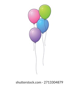 Elemento de cuatro globos de cumpleaños flotantes