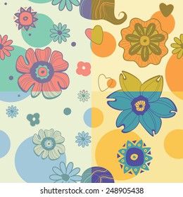 Four flora patterns different colors