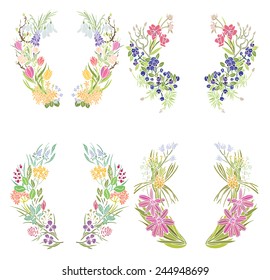 Four floral frames