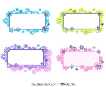 Four floral frames
