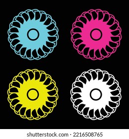 Four flower logo template design