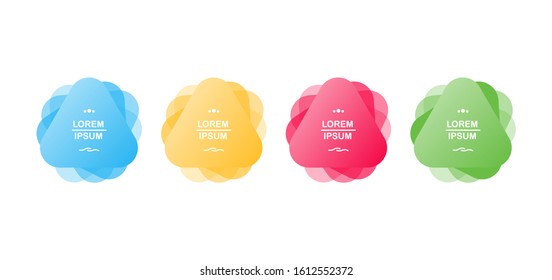 Four fluid different color design elements for your text on a white background. Vector illustration.