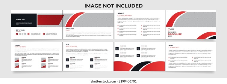 Four Fold landscape creative shape brochure design template And Business brochure design 