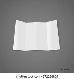 Papel blanco de cuatro pliegues. Ilustración del vector