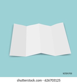Papel blanco de cuatro pliegues. Ilustración vectorial.