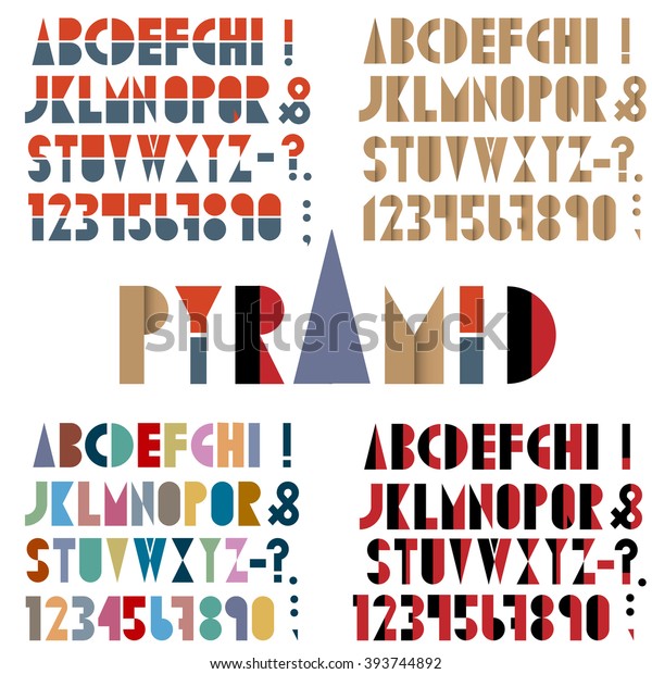 Four Fonts Numbers Punctuation Marks Retro Stock Vector (Royalty Free ...