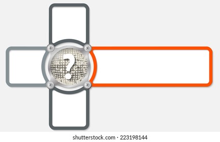 four frame for any text with grid and question mark