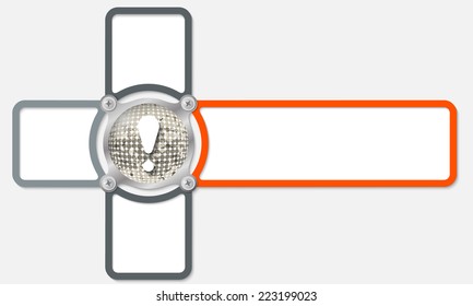 four frame for any text with grid and exclamation mark