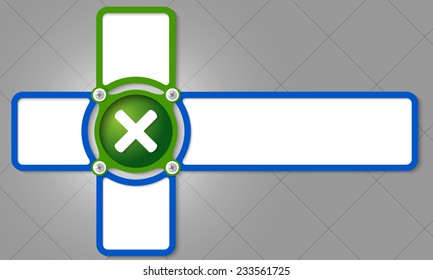 four frame for any text with multiplication symbol