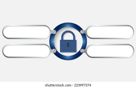 four frame for any text with padlock
