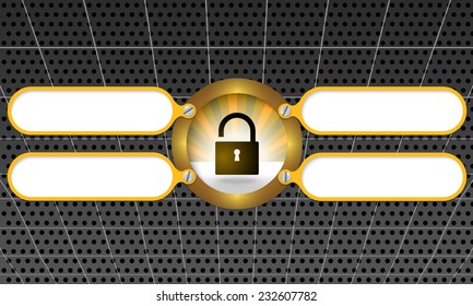 four frame for any text with padlock