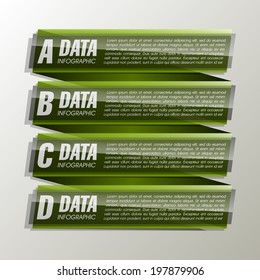 Four frame and text areas in the elevator for a business presentation (info graphics)