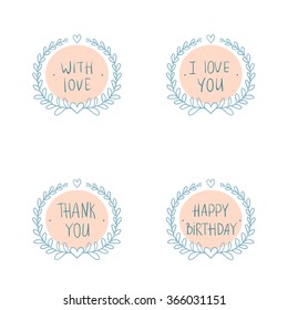 four frame wreath with text.
