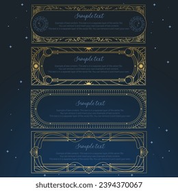 Four frames in art nouveau style. Vector set