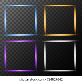 Four frames design with bright light illustration