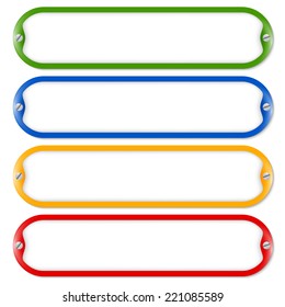 four frames for entering text with screws