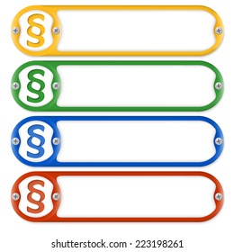 four frames for entering text with screws and paragraph