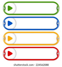 four frames for entering text with screws and play symbol