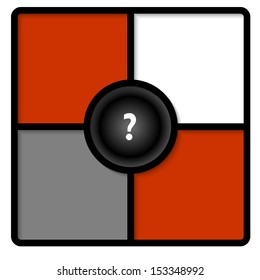 four frames for text with question  mark
